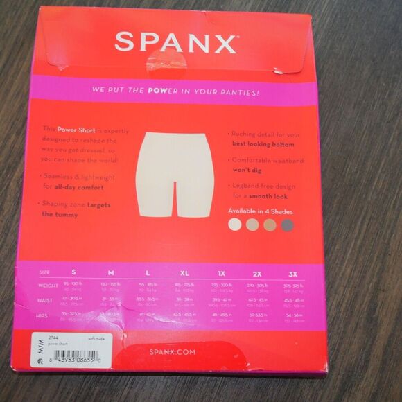 NEW SPANX Power Short Shaper Short Soft Nude Size Medium 6" Inseam - Picture 6 of 11